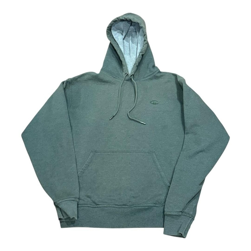 Champion Hoodie Sweatshirt Mens Medium Green Authentic Pullover Kangaroo Fleece